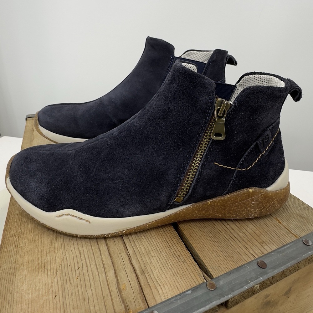 RICKY Josef Seibel Boots Ankle Blue Suede Leather Zip Casual Women's 40 size 9